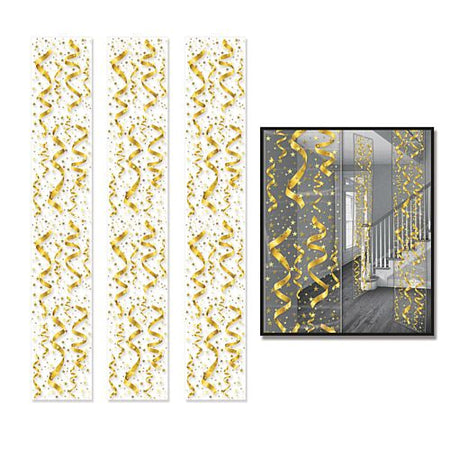 Gold Confetti Hanging Backdrop - 1.8m - Pack of 3