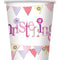 Pink Christening Paper Cups - 256ml - Pack of 8