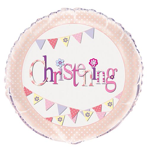 Pink Christening Foil Balloon - 18"
