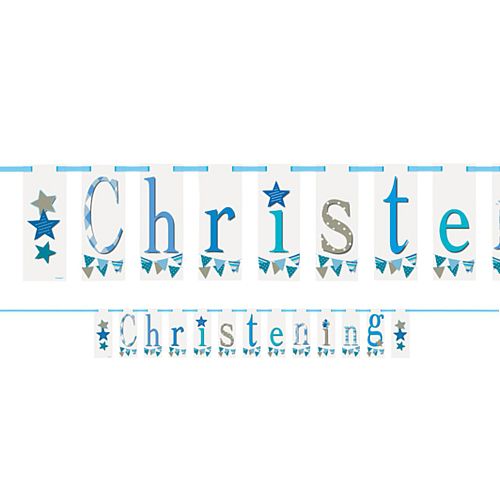 Blue Christening Flag Bunting - 1.75m