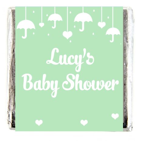 Personalised Chocolates- Green Baby Shower- Pack 16