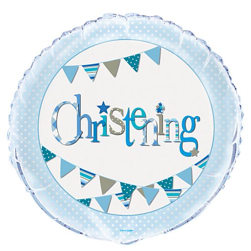 Blue Christening Foil Balloon - 18"