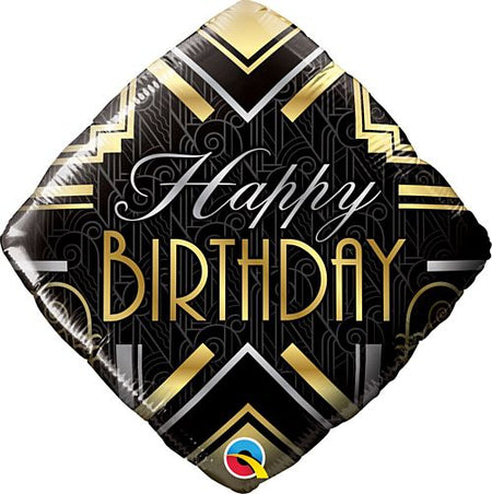 Happy Birthday Art Deco Diamond Balloon - 18