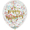 Clear Latex Glitzy Birthday Balloons with Confetti - 12