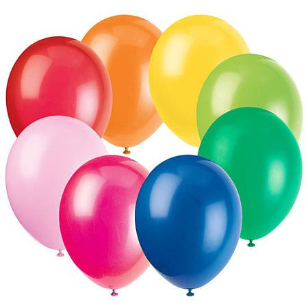 Assorted Colour Latex Balloons - 10