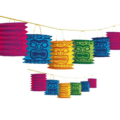 Hawaiian Tiki Island Lantern Garland  - 3.6m