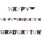 Black & Silver Happy Graduation Foil Letter Banner - 1.8m