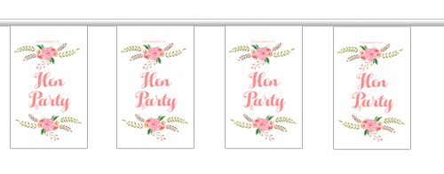 Boho Flowers Hen Party Flag Bunting - 2.4m
