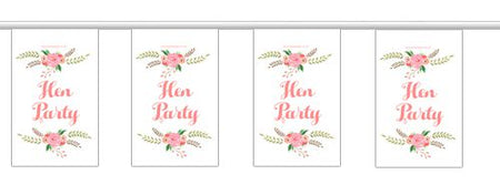 Boho Flowers Hen Party Flag Bunting - 2.4m