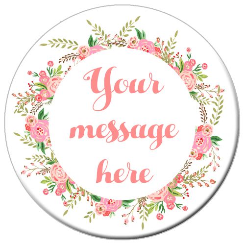 Personalised Badge 58mm- Boho Flowers