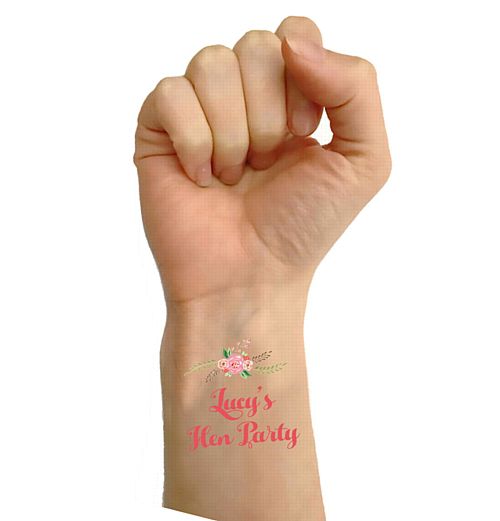 Personalised Hen Party Tattoos- Pack of 16 - Boho Flowers Design
