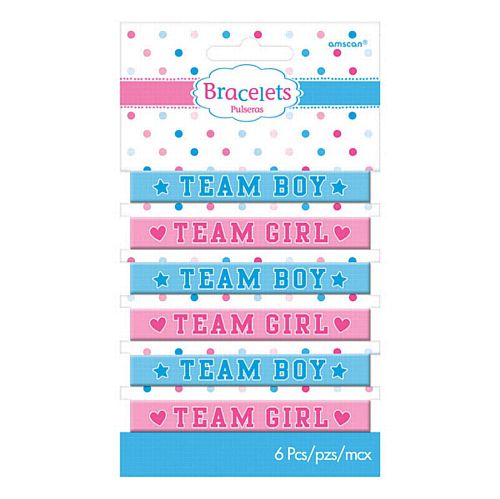 Girl or Boy? Baby Shower Bracelets- Pack of 6