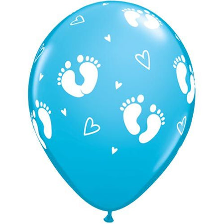Blue Baby Footprints Latex Balloons 11