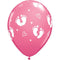 Pink Baby Footprints Latex Balloons 11