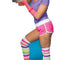 80's Neon Boombox Girl Cardboard Cutout - 1.77m