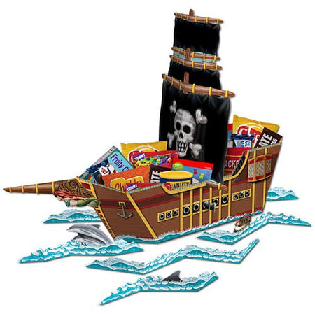 Giant 3D Pirate Ship Snack Tray Centrepiece - 65cm