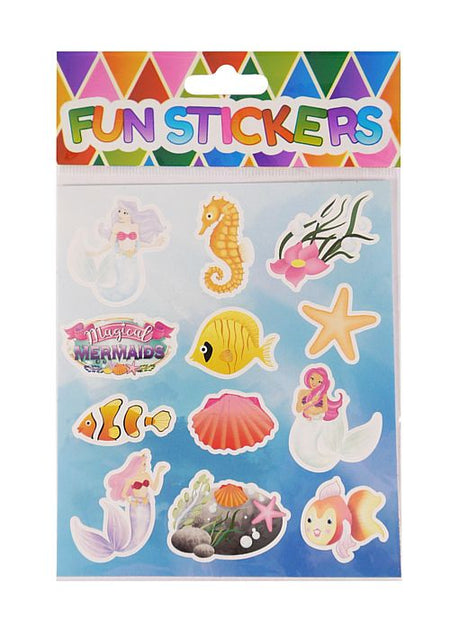 Mermaid Stickers - 11.5cm - Sheet of 12