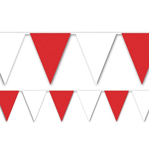 Red and White All Weather Bunting - 9.1m - 15 Flags
