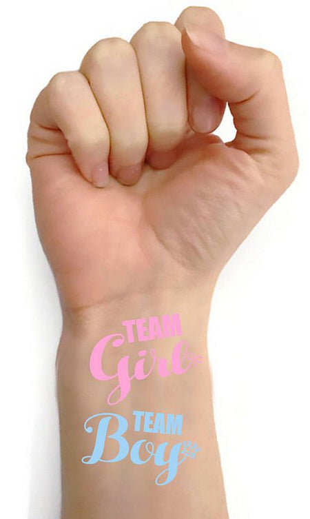 Team Girl and Team Boy Tattoos-  Sheet of 16