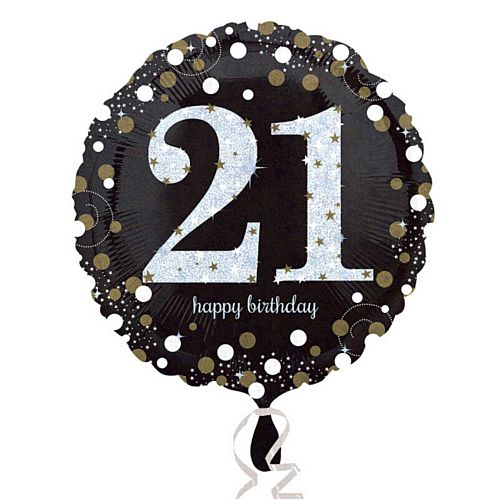 Gold Celebration 21st Birthday Foil Balloon - 18"