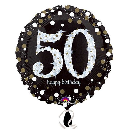 Gold Celebration 50th Birthday Foil Balloon - 18"