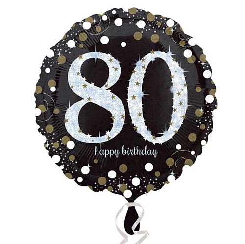 Gold Celebration 80th Birthday Foil Balloon - 18"