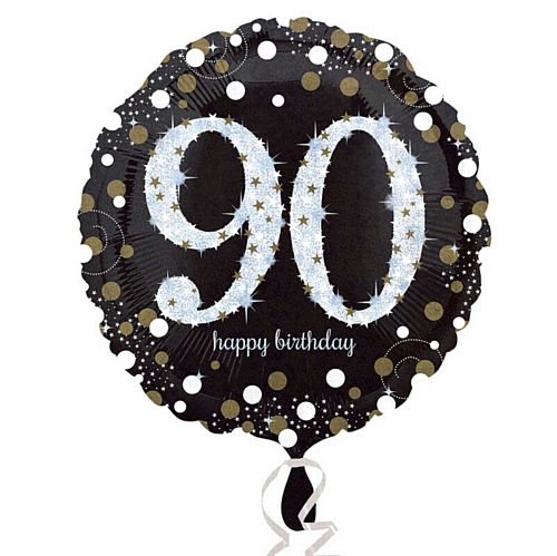 Gold Celebration 90th Birthday Foil Balloon - 18"