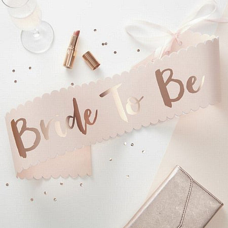 Pink & Rose Gold 'Bride To Be' Sash