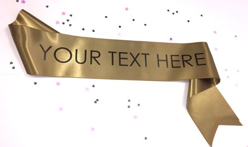 Gold Personalised Sash- 100mm