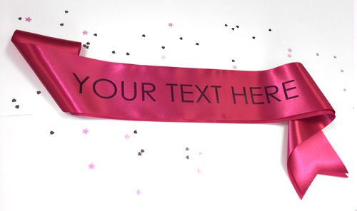 Hot Pink Personalised Sash- 100mm