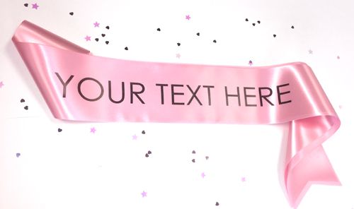 Light Pink Personalised Sash- 50mm