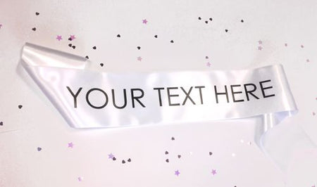 White Personalised Sash- 100mm