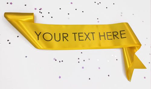 Yellow Personalised Sash- 100mm