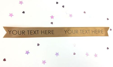 Gold Personalised Ribbon- 15mm- 1 Metre