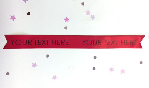 Red Personalised Ribbon 15mm - 1 Metre | Custom Printed Ribbon | Party ...