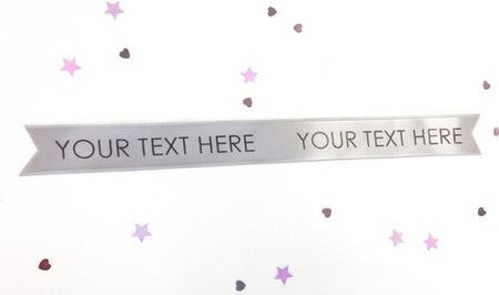 Silver Personalised Ribbon- 15mm- 1 Metre