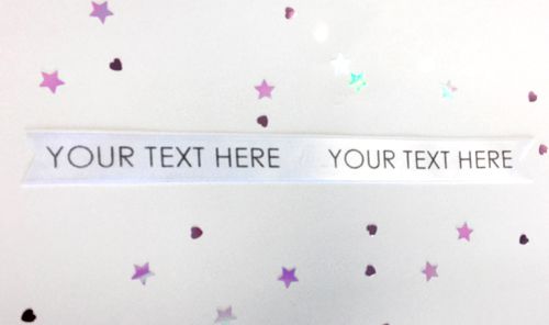 White Personalised Ribbon- 15mm- 1 Metre