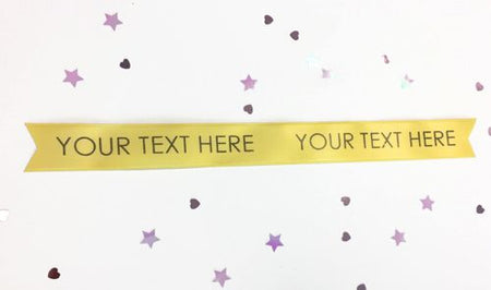 Yellow Personalised Ribbon- 15mm- 1 Metre