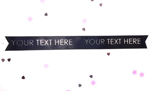 Black Personalised Ribbon- 15mm- 1 Metre