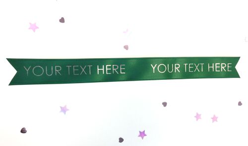 Green Personalised Ribbon- 25mm- 1 Metre – Party Packs