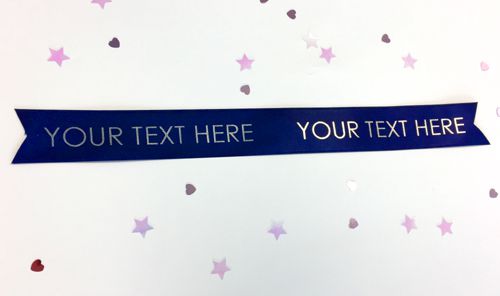 Navy Blue Personalised Ribbon- 15mm- 1 Metre