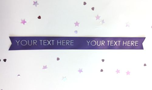 Purple Personalised Ribbon- 15mm- 1 Metre – Party Packs