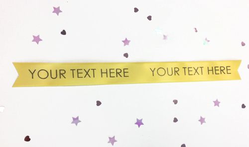 Yellow Personalised Ribbon- 25mm- 1 Metre