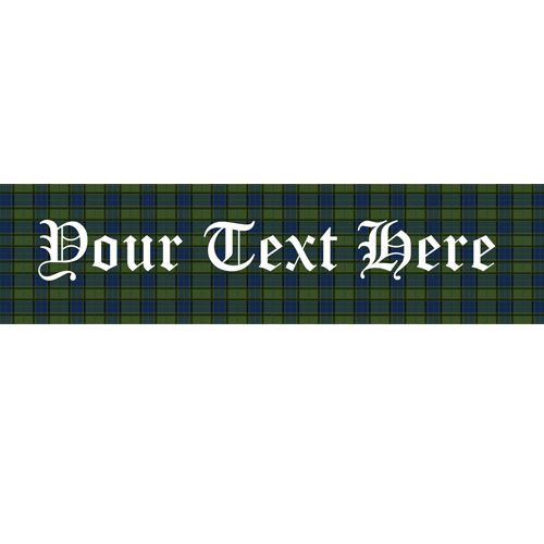 Green And Blue Tartan Personalised Banner - 1.2m