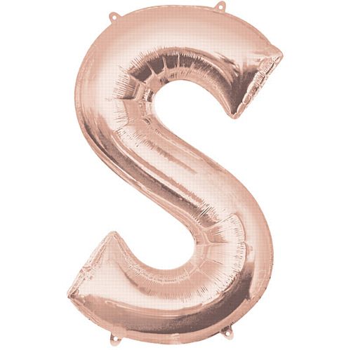 Rose Gold Letter S Foil Balloon- 35"