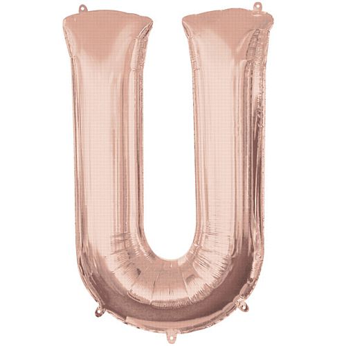 Rose Gold Letter U Foil Balloon- 33"