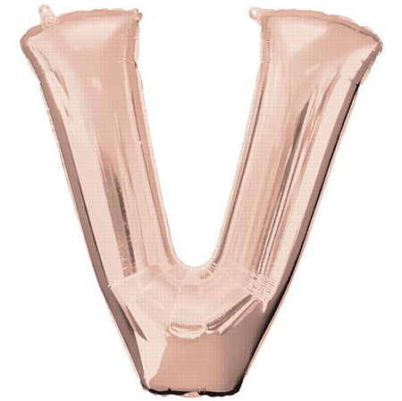 Rose Gold Letter V Foil Balloon- 32