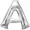 Silver Letter 'A' Air Filled Foil Balloon - 16