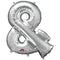 Silver Ampersand '&' Air Filled Foil Balloon - 16