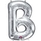 Silver Letter 'B' Air Filled Foil Balloon - 16